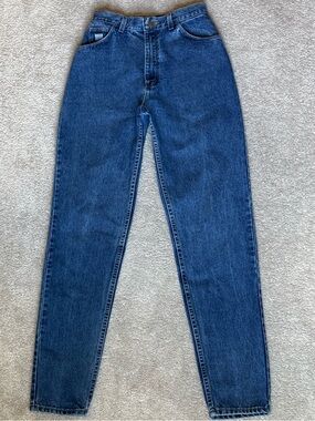 Vintage Wrangler High-Waist Dark Blue Denim Jeans | ~28" Waist | 33-34" Inseam